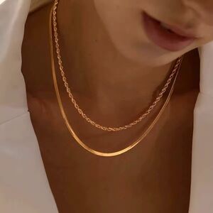 18K Gold Plated Double Layer necklace